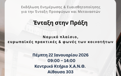 Εκδήλωση Ενημέρωσης & Ευαισθητοποίησης “Ένταξη στην Πράξη-Νομικό πλαίσιο, ευρωπαϊκές πρακτικές και φωνές των κοινοτήτων” του προγράμματος HELIOS+